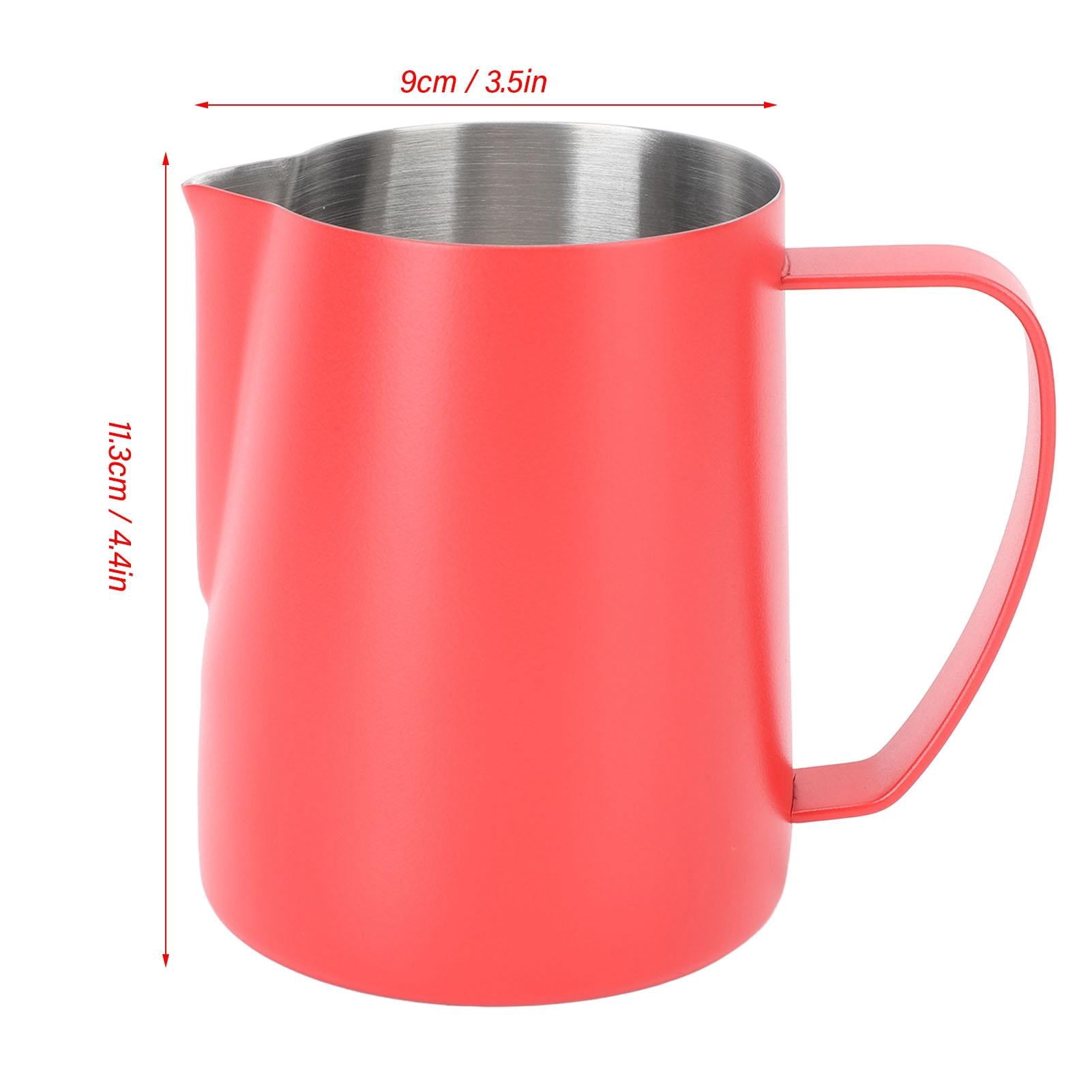 LAZIOEGR 600 ML Stainless Steel Coffee Frother & Latte Art Pitcher with Inner Scale and Pointed Mouth
