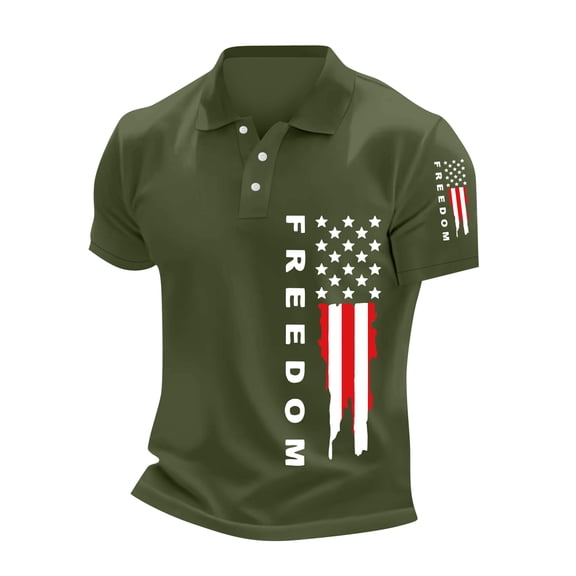 Men's USA 250th Anniversary Freedom Flag Polo Shirt Patriotic American 250 Merchandise Casual Short Sleeve