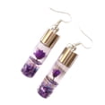thumbnail image 3 of Qarigey 1 par de pendientes de gota para mujer, colgante de botellas de cristal con flores, pendiente para fiesta, aniversario, joyería Type1 NO1, 3 of 6