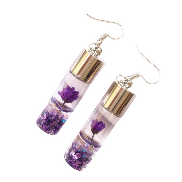 Pendientes colgantes Qarigey para mujer joyería de compromiso color morado 1 par