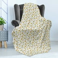 thumbnail image 4 of Floral Soft Flannel Fleece Throw Blanket, Abstract Illustration of Flower Like Circular, Cozy Plush for Indoor and Outdoor Use, 70" x 90", Multicolor, by Ambesonne, 4 of 5