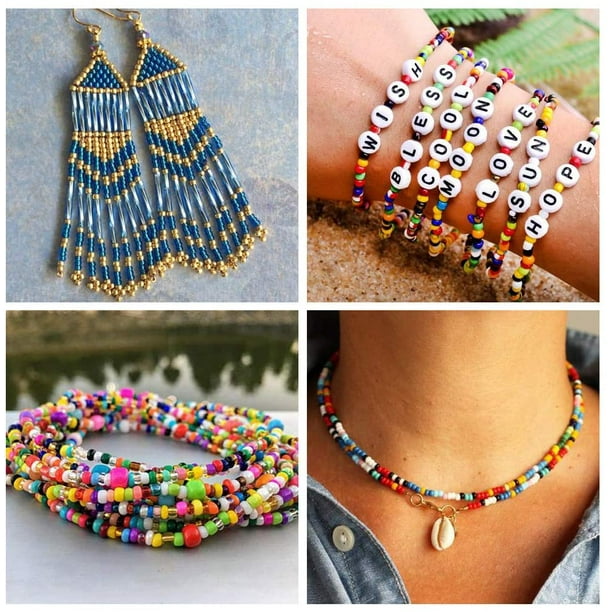 Bracelet en perles de rocaille // elastique // doré - Un grand marché