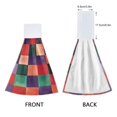 thumbnail image 3 of Yayeee Kitchen Hanging Hand Towels Set of 2 with Loop Bathroom Absorbent Tie Towel, Red and Purple Plaid Pattern, 3 of 7