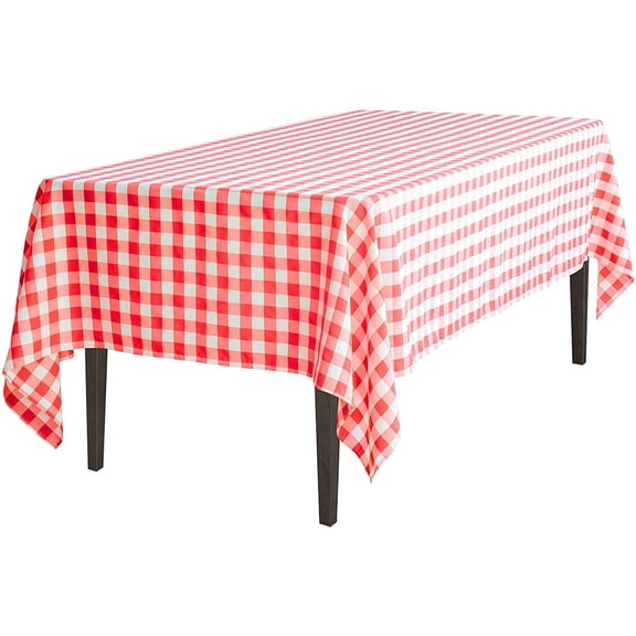 LinenTablecloth 60 x 102-Inch Rectangular Tablecloth Red & White Checker