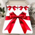 thumbnail image 2 of Feelyou Red Bowknot Ribbon Bed Sheets, Cartoon Princess Style King Sheets, 4pcs, 2 of 7