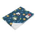 thumbnail image 1 of Throw Blanket | Cute Summer Cat Themed with Dark Blue Background, 1 of 8