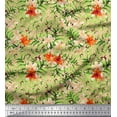 thumbnail image 1 of Soimoi Poly Georgette Fabric Leaves & Wild Flower Floral Decor Fabric Printed Yard 52 Inch Wide, 1 of 3