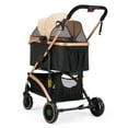 thumbnail image 6 of Demi Bonn 4 Wheels Pet Stroller Folding Lightweight Dog Stroller with Detachable Carrier & Storage Basket, Dog Cat Travel Stroller for Puppies, Doggies, Kitties, Black, 6 of 10