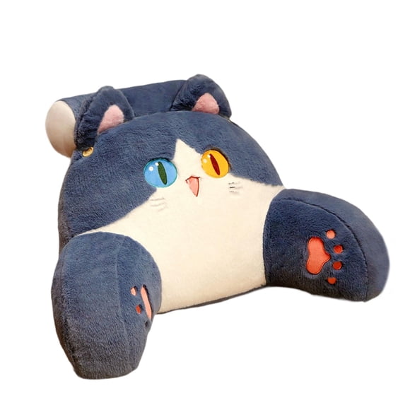 Tnarru Back Rest Pillow Breathable Cute Reading Pillow for Watching TV Gaming Couch Blue Cat Shape