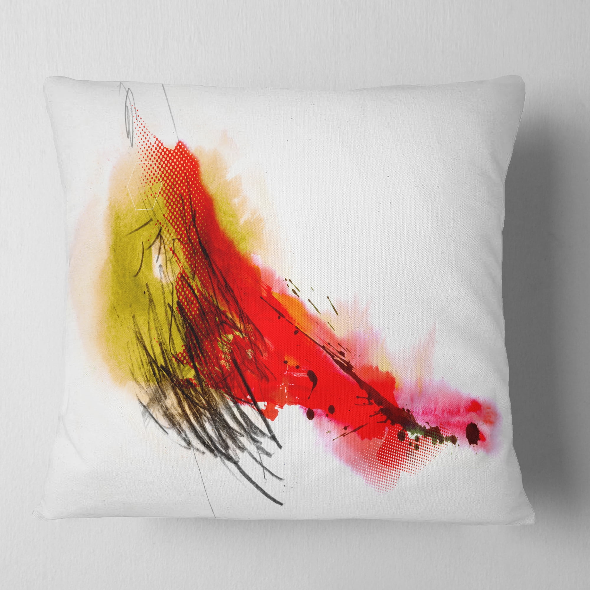 Designart Multicolor Stain - Abstract Throw Pillow - 18x18