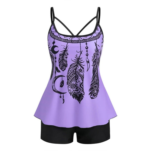 Tankini de Talla Extra con Estampado de Dreamcatcher Rosegal Cárdigans de talla grande