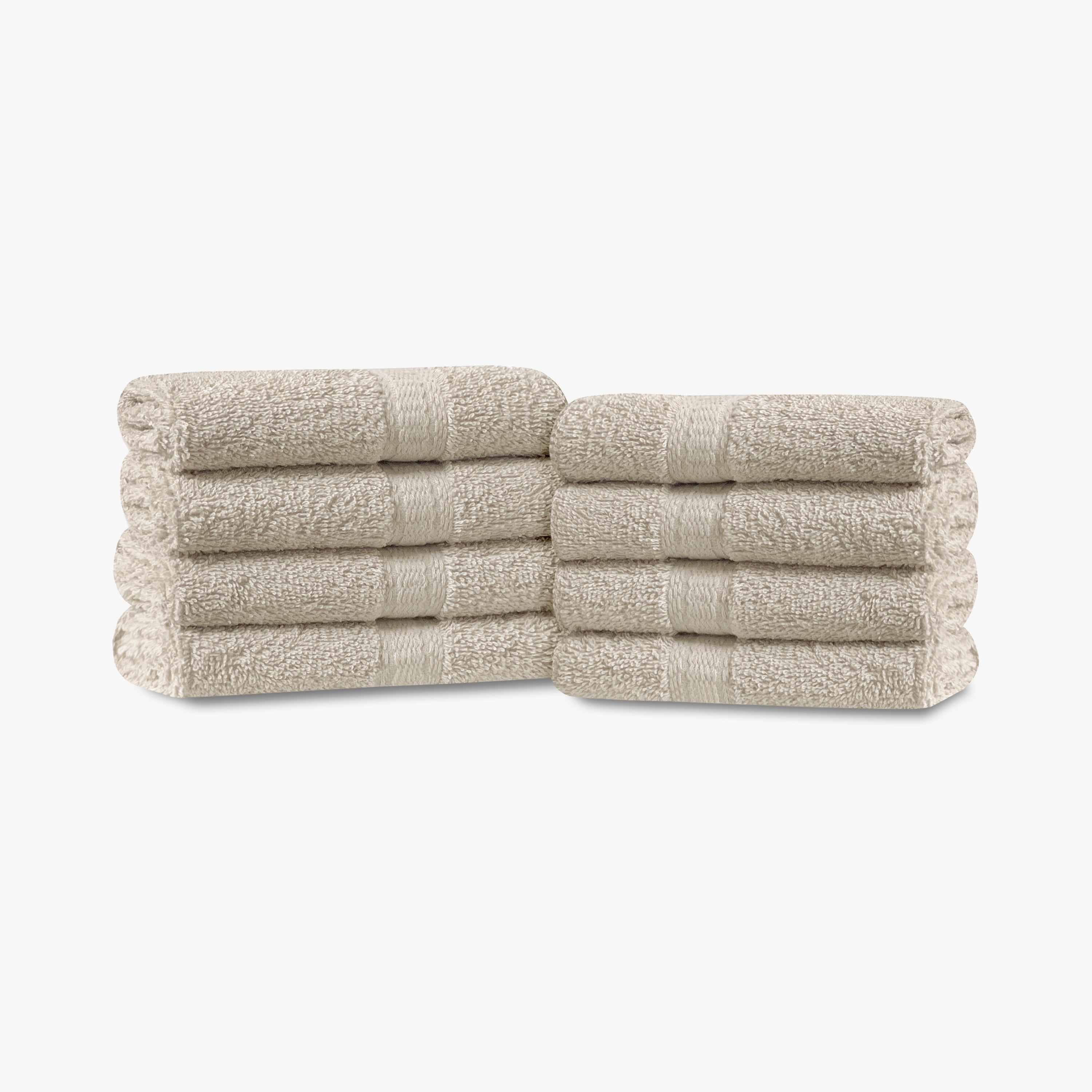 Mainstays 8pk Washcloth Set, 12"x12", 100% Cotton