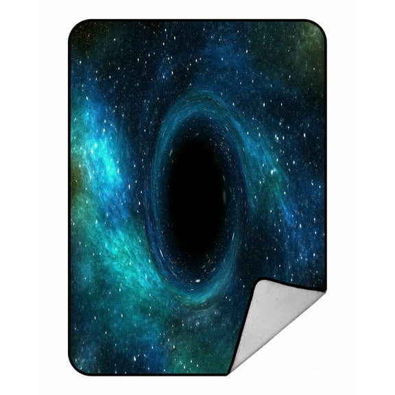 ABPHQTO Black Hole Star Field Outer Space Fleece Blanket Fleece Back Throw Blanket 58x80 Inch