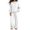 White, variant on Szluipve Women Full Zip Hoodie 2 Piece Outfits Drawstring Long Sleeve Zip‑Up Hooded Jacket and Elastic Waist Wide Leg Pants Casual Tracksuit Loungewear Set Light Gray XL