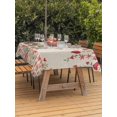 thumbnail image 2 of Outdoor Tablecloth with Umbrella Hole and Zipper, Valentine's Day Rectangle Table Cloth 60x120 Inch Waterproof Tablecloth, Watercolor Love Flowers Leaves Plants Beige Picnic Table Cover for Patio, 2 of 7