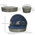 thumbnail image 2 of Outsunny Ensemble de Chaises Longues de Patio, Réglables, Bleu Foncé, 2 of 9