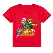 Boys Girls Zelda Breathable Cotton Crew Neck Short Sleeve T-shirt Kids Print Casual T-shirt