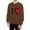 Coffee, variant on Valentine's Day Print O Neck Casual Long Sleeve Crewneck Fit Pullover Top (boy） Ladies Sweatsuits Jacket Women Suits Women Drawstring Waist Sweatshirt Women Womens Sweatshirts Hoodies Hot Hoodie Color