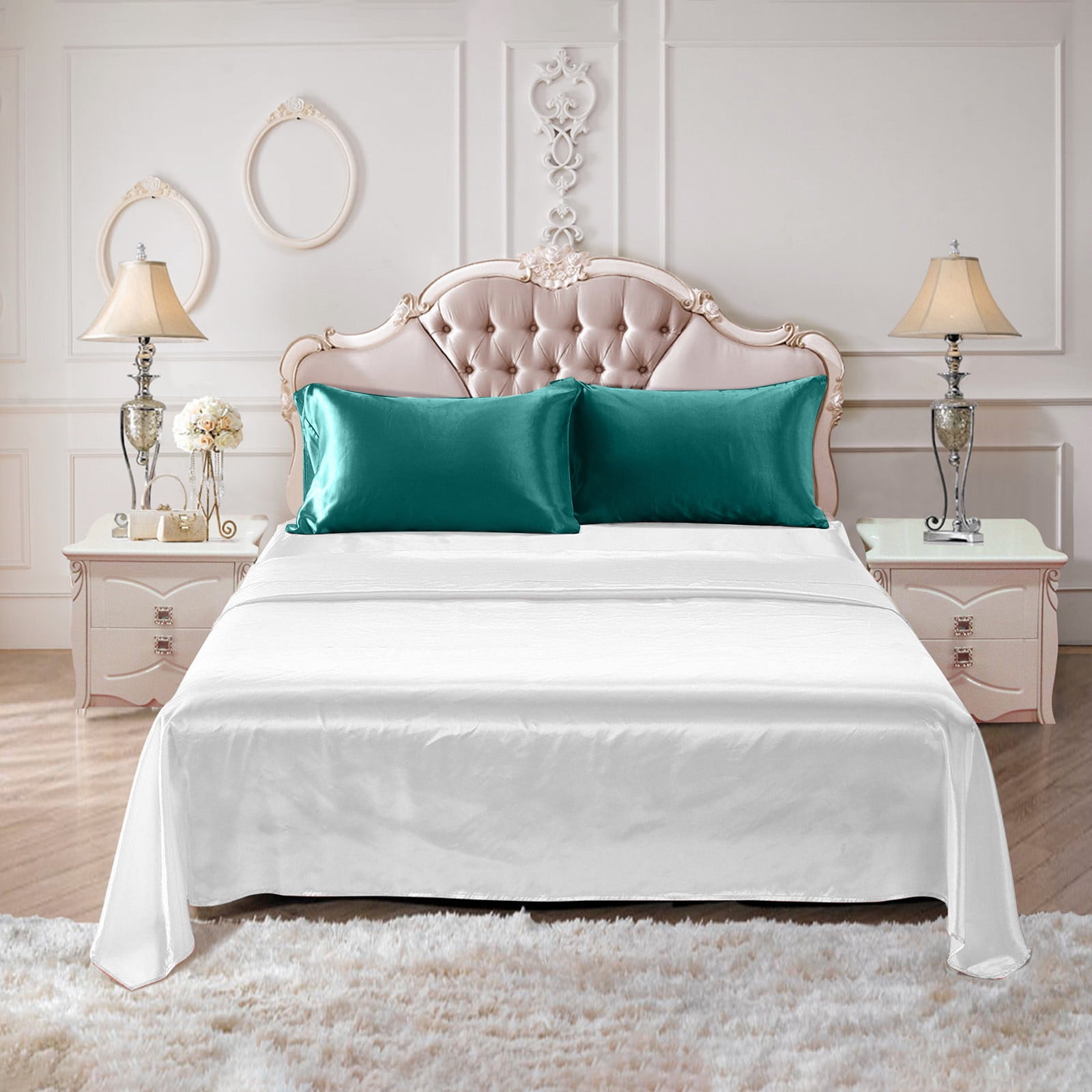 Hvmvliv Silk Pillowcase Satin Pillowcase Pillowcases Standard Size Set of 2 Luxury and Soft Satin Pillowcovers 2 Pack (20x30 Inches) Blue