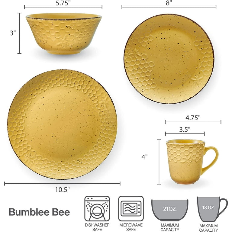 Pfaltzgraff® Bumblebee Yellow 16-Piece Dinnerware Round 