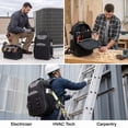 thumbnail image 5 of DURAMOXLQ 19-Inch Heavy-Duty Tool Backpack with Laptop Sleeve, Multi-Pocket Electrician Tool Bag, Black, 5 of 9