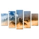 thumbnail image 1 of Cuadro Decorativo Lobos Aullando Luna Juego De 5 Piezas 150x80cm Ideal Para Sala Oficina Recámara Decoración Moderna, 1 of 5