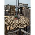 thumbnail image 2 of Outdoor Table Cloth with Umbrella Hole and Zipper, Leopard Waterproof Round Tablecloth 54 Inch, Brown Black Beige Modern Abstract Impressionist Washable Table Cover for Outside Party Patio Picnic, 2 of 8