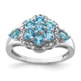 thumbnail image 1 of 925 Sterling Silver Diamond Swiss Blue Topaz Ring Gemstone, 1 of 6