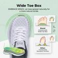 thumbnail image 3 of REABO Women's Wide Toe Box Walking Shoes Sneakers with Arch Support,White/Gray, Size 7, 3 of 9