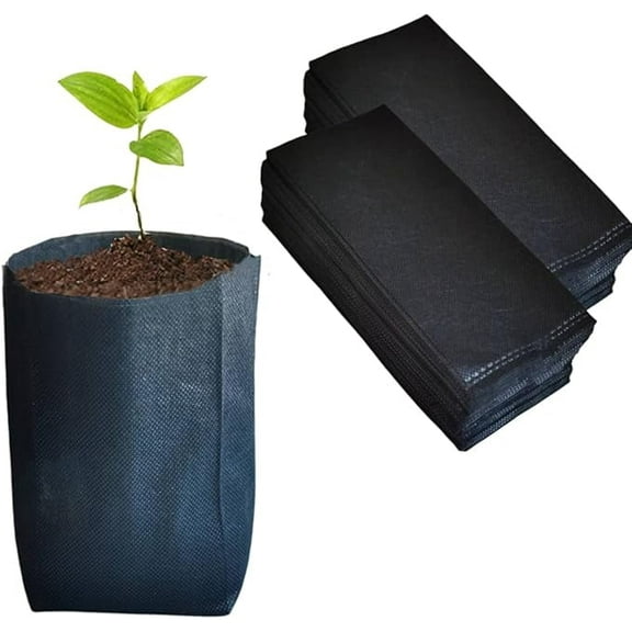 Plant Nursery Bags 5.5" * 6.3" 200PCS, Non-Woven Biodegradable Plant Grow Bags Fabric Seedling Starter Bags for Vegetable Flower Fruit Saplings Tree, Home Garden Supply