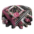 thumbnail image 4 of Pioneer Flower Floral Print Pattern Round Tablecloth 60"x60",Wrinkle Wipeable Table Cloth for Kitchen Dining Room Picnic Patio Party, 4 of 6