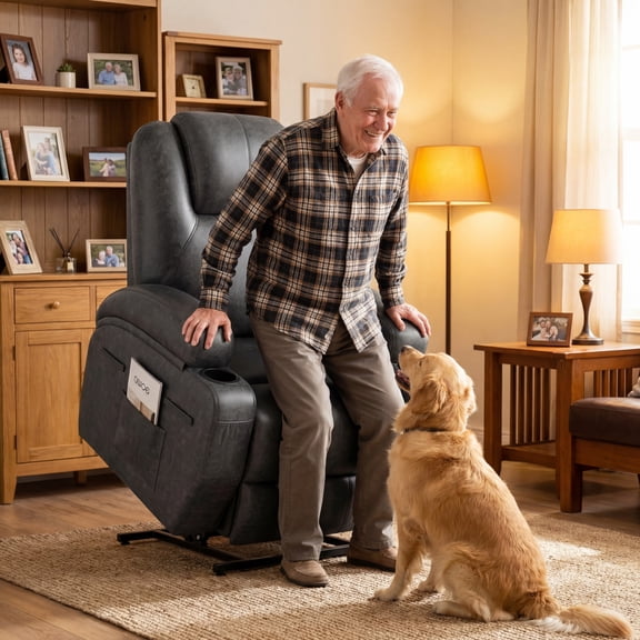 Walnew Power Lift Recliner with Massage and Heat