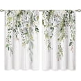 thumbnail image 6 of Farmhouse Eucalyptus Botanical Small Kitchen Curtains Rustic Leaves Window Treatment Wooden Floral Sage Mint Green Cafe Short Curtains for Bathroom Dining Tier Treatment Drapes 26x36 inch, 6 of 6