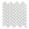 thumbnail image 2 of Thassos White Marble Honed 1 x 2 Herringbone Mosaic Tile, 2 of 2
