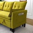 thumbnail image 6 of L-Shaped Reversible Chaise Sectional Sofa with Storage - Cotton-Linen, Office & Apartment Ready Green, 6 of 9