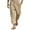 Khaki, variant on Big and Tall Cotton Linen Pants for Men Summer Loose Lightweight Elastic Waist Beach Pant S-5XL