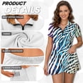 thumbnail image 5 of Uorisanigo Zebra Print Couples Matching Golf Outfits Mens 1/4 Zip Short Sleeve Quick Dry Golf Shirt and Womens Golf Dress with Shorts with Pockets Shorts for Sports Casual Clothes, 5 of 8