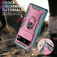 thumbnail image 6 of TECH CIRCLE For Google Pixel 8 Pro,Tri-Layer Hybrid Shockproof Protective Case Soft TPU Hard PC Heavy Duty 360 Rotating Ring Stand Magnetic Car Mount Phone Cover for Google Pixel 8 Pro,Pink + Green, 6 of 11