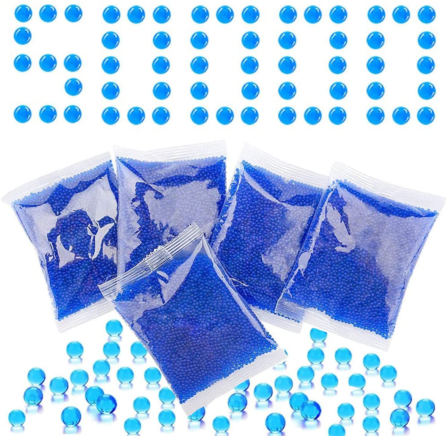 6 Pack, 10000 Pieces Per Pack Water Ball Beads Refill Ammo 7-8 mm,Water Bullets Beads Gel Ball for Kids Toys,Non-Toxic Eco Friendly Gel Beads Blaster Ammo Compatible with Splatter Gall Gun 