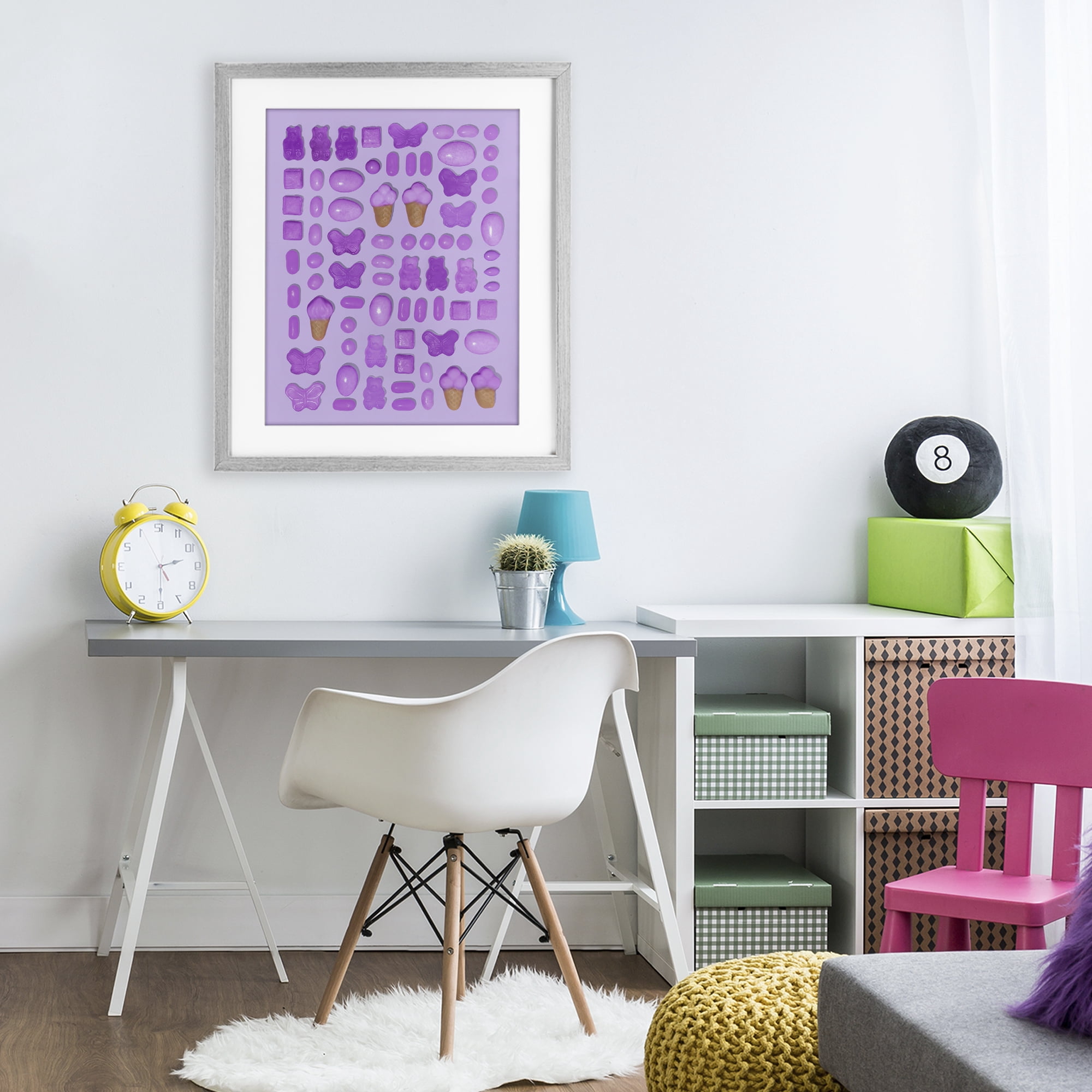 Stupell Industries Lilac Purple Toned Candies Gray Framed Print Under Glass, design by LISH Creative