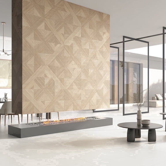 The Tile Life Huntsman 24" x 24" Beige Wood Deco Matte Porcelain Wall Tile, Case (4 Tiles)
