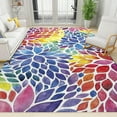 thumbnail image 1 of Purple Red Yellow Gradient Petals Area Carpet, Modern Abstract Floral Texture Floor Rugs, Soft Non-Slip Washable Light Weight for Living Room Bedroom Dining Room Hallway Decor6 x 8ft, 1 of 7