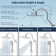 thumbnail image 6 of High-Pressure Rainfall Shower Head with Handheld Combo, Square 10 Inch, Chrome Finish, 10 Spray Modes, Adjustable 12 Inch Extension Arm, 71 Inch Hose, 6 of 7