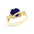 thumbnail image 3 of Heart Shape Simulated Alexandrite In 14K Yellow Gold Over 925 Sterling Silver Ring Size 6.5, 3 of 5