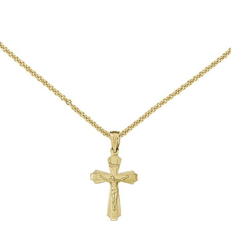 14kt Yellow Gold Polished Small Passion Crucifix Pendant