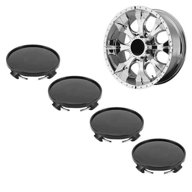 4PCS Wheel Center Caps Car Rim Hub Covers 61mm ABS Metal Water Dust Proof Scratch for Sedan SUV Sports Car Easy Installation