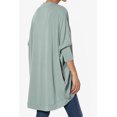 thumbnail image 4 of TheMogan Women's S~3X Draped Jersey Knit 3/4 Sleeve Oversized Open Front Cardigan, 4 of 7