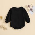 thumbnail image 4 of Toddler Romper Boys Girls Long Sleeve Letter Prints Romper Kids Spring Clothes Baby Onesies Black 6 Months-12 Months, 4 of 6
