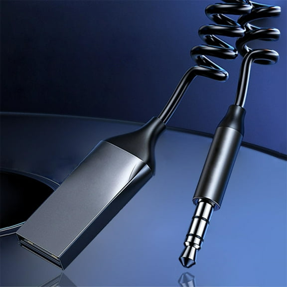 Car Bluetooth Receiver Handsfree AUX Audio Cable Noise Cancelling Audio Adapter