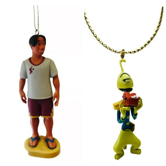 Pleakley & David Kawena Boyfriend Ornament Set PVC Figure Charm LILO & Stitch 3”